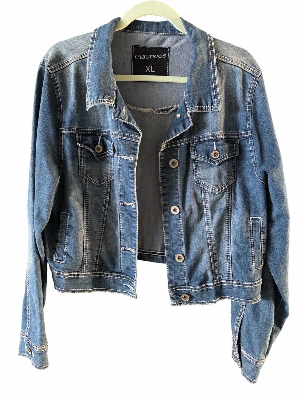 Maurices Light Blue Washed Denim Jacket